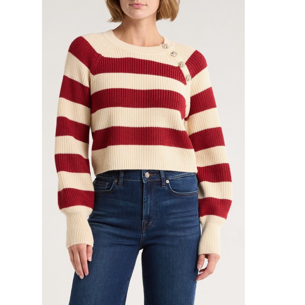 Cinq à Sept Keren Button Shoulder Sweater